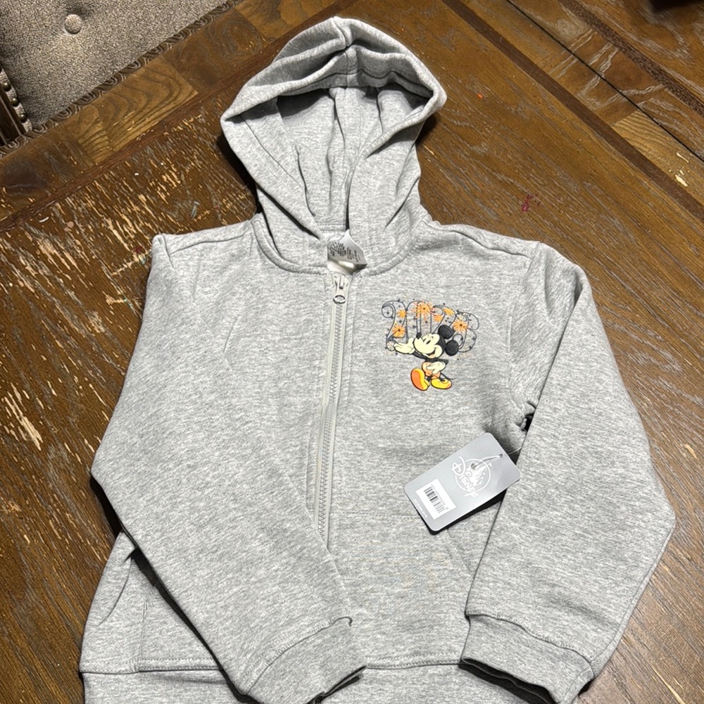 Disney Kids Gray Hoodie with Mickey Mouse size small